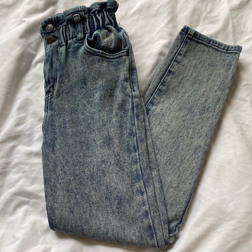 Distressed Maegan Blue Mom Jeans- Extra High Rise